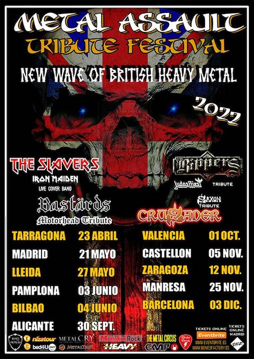 The Slavers (Iron Maiden Live Cover) + Rippers (Judas Priest Tribute) + Bastärds (Motorhead Tribute) + CruSader (Saxon Tribute) TBA (Lleida)