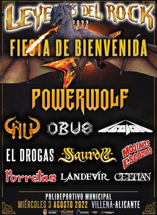 Powerwolf + Ñu + Obús + LegioN + El Drogas + Saurom + Mojinos Escozíos + Porretas + Lándevir + Celtian