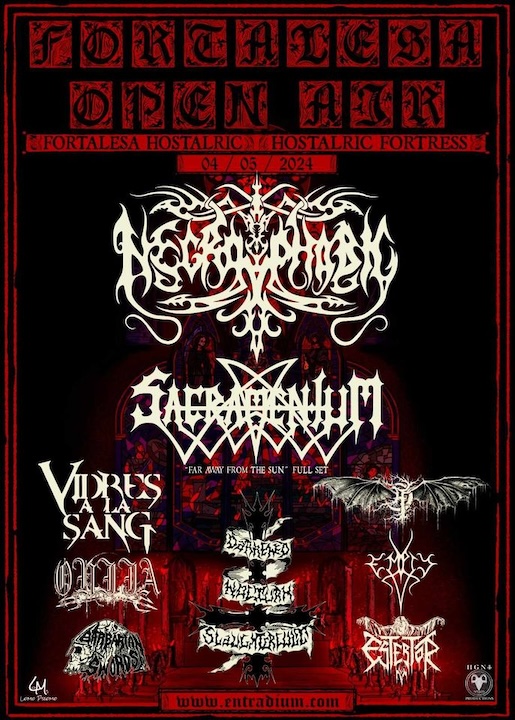 Necrophobic + Sacramentum + Vidres a la Sang + Ouija + Barbarian Swords + Darkened Nocturn Slaughtercult + Ante-Inferno + Empty + Estertor Fortalesa (Hostalric)