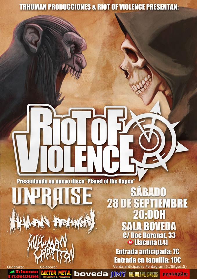 Riot Of Violence + Unpraise + Human Ashtray + Inhuman Creation - 28/09/2013 Sala Bóveda (Barcelona)
