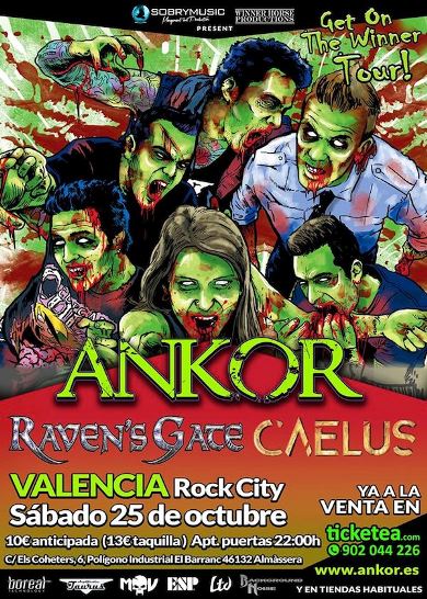 Caelus + Raven's Gate + Ankor – 25/10/2014 Rock City (Valencia)