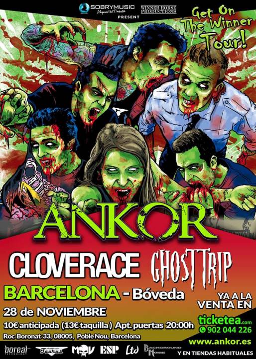 Ghost Trip + Cloverace + Ankor - 28/11/214 Bóveda (Barcelona)