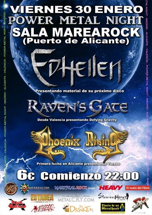 Phoenix Rising + Raven's Gate + Edhellen - 30/01/2015  Marea Rock (Alicante)