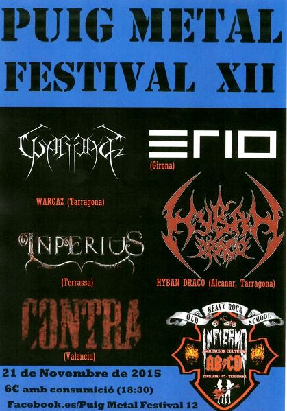 Puig Metal Festival XII - 21/11/2015 Infierno (Terrassa)
