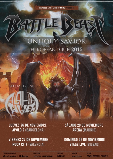 Battle Beast + Alpha Tiger + The Order Of Chaos – 26/11/15 – Apolo 2 (Bcn)