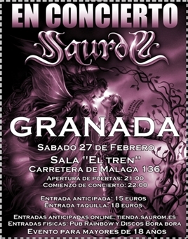 Saurom - 27/02/2016 Sala El Tren (Granada)