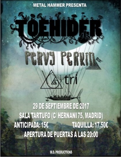 Toehider + Pervy Perkin + Tri - 29/09/2017 - Sala Tartufo (Madrid)