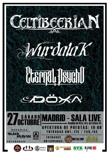 Celtibeerian + Eternal Psycho + Wurdalak + Doxa - 27/10/2018 - Sala Live (Madrid)