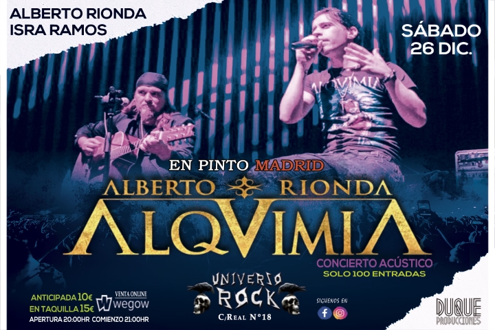 Alquimia - Alberto Rionda - 26/12/2020 - Sala Universo Rock (Pinto (Madrid))
