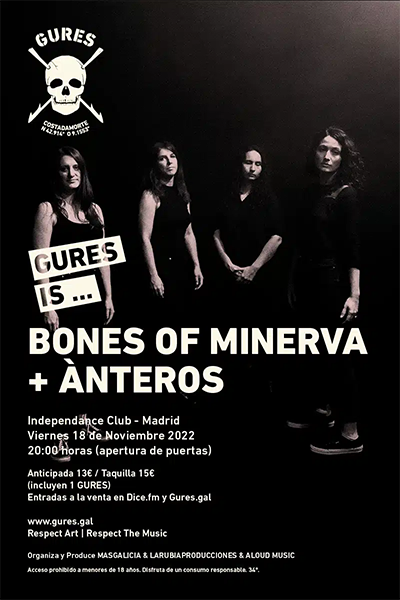 Bones of Minerva + Ànteros - 18/11/2022 - Independance Club (Madrid)