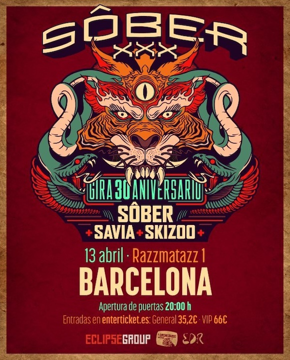 Sôber + Savia + Skizoo - 13/04/24 - Razzmatazz (Barcelona)