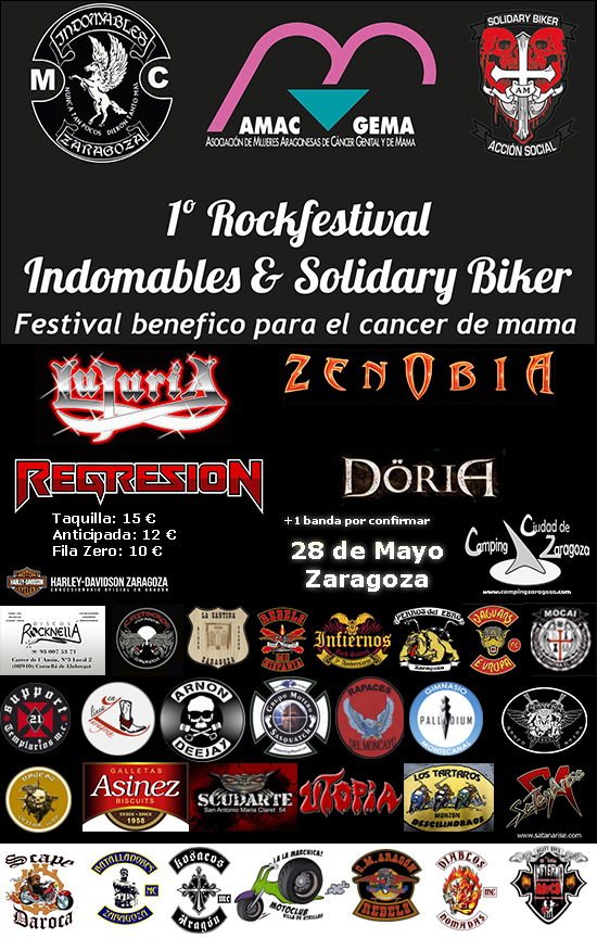 1º Rock Festival Indomables & Solidarity Biker, a benefici del càncer de mama