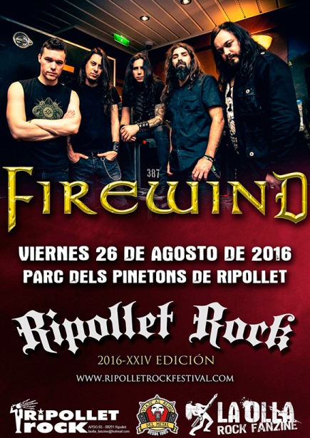 Firewind, caps de cartell del Ripollet Rock 2016