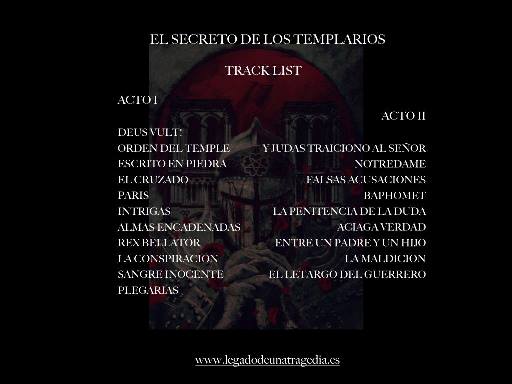 Track List de El Secreto de los Templarios: Legado de una Tragedia