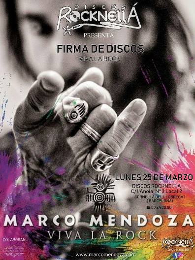 Marco Mendoza realitzarà una sessió de firmes en Discos Rocknellà