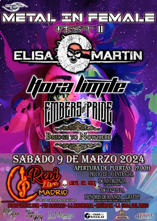 Elisa C. Martin + Hora Límite + Embers of Pride + Bridge to Nowhere Revi Live (Madrid)