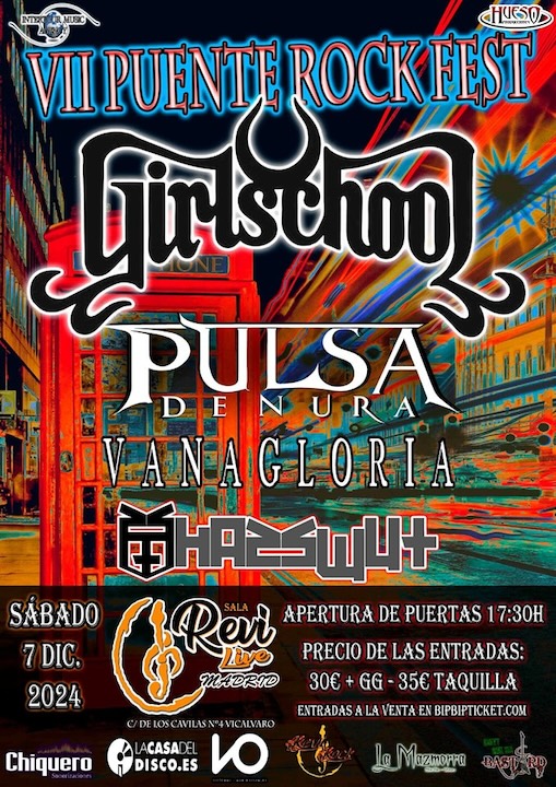 Girlschool + Pulsa Denura + Vanagloria + Hasswut