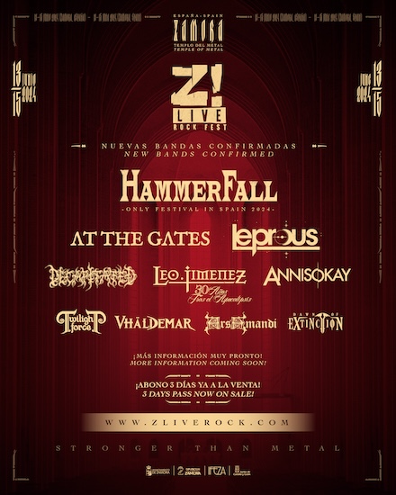 Diez nuevas bandas, con Hammerfall a la cabeza, se suman al cartel del Z! Live