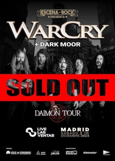 WarCry agotan las entradas de su concierto del 2 de diciembre en Madrid